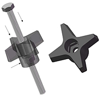 4P4 4-Arm Snap Lock Knob Illustration